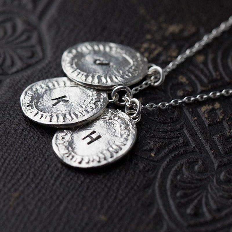 Hand Stamped Medallion Necklace - Handmade Jewelry by Burnish