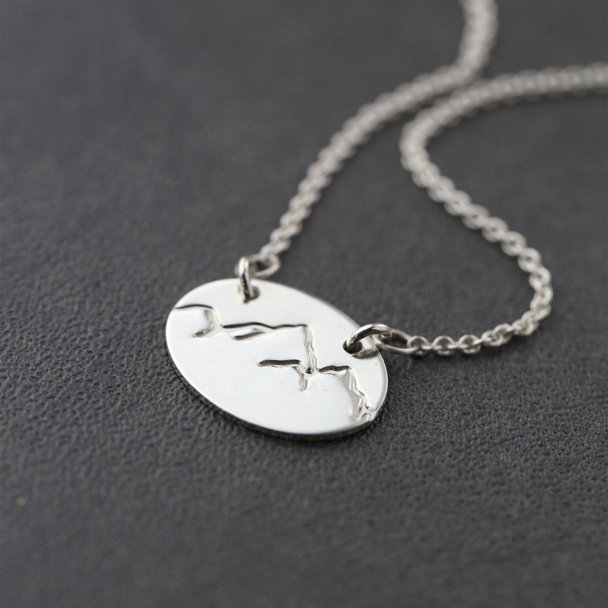 Hand Stamped Mountain Necklace