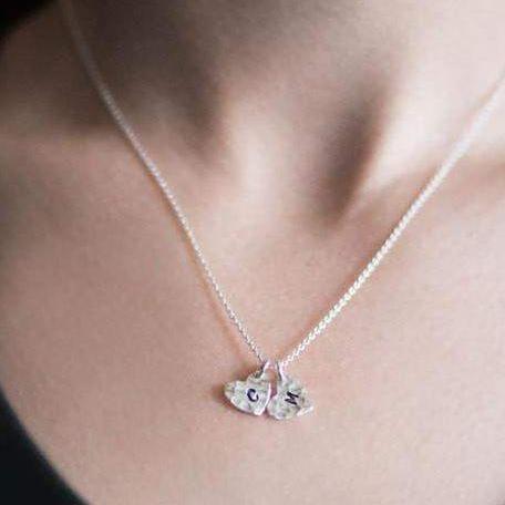 Heart Initial Necklace - Handmade Jewelry by Burnish