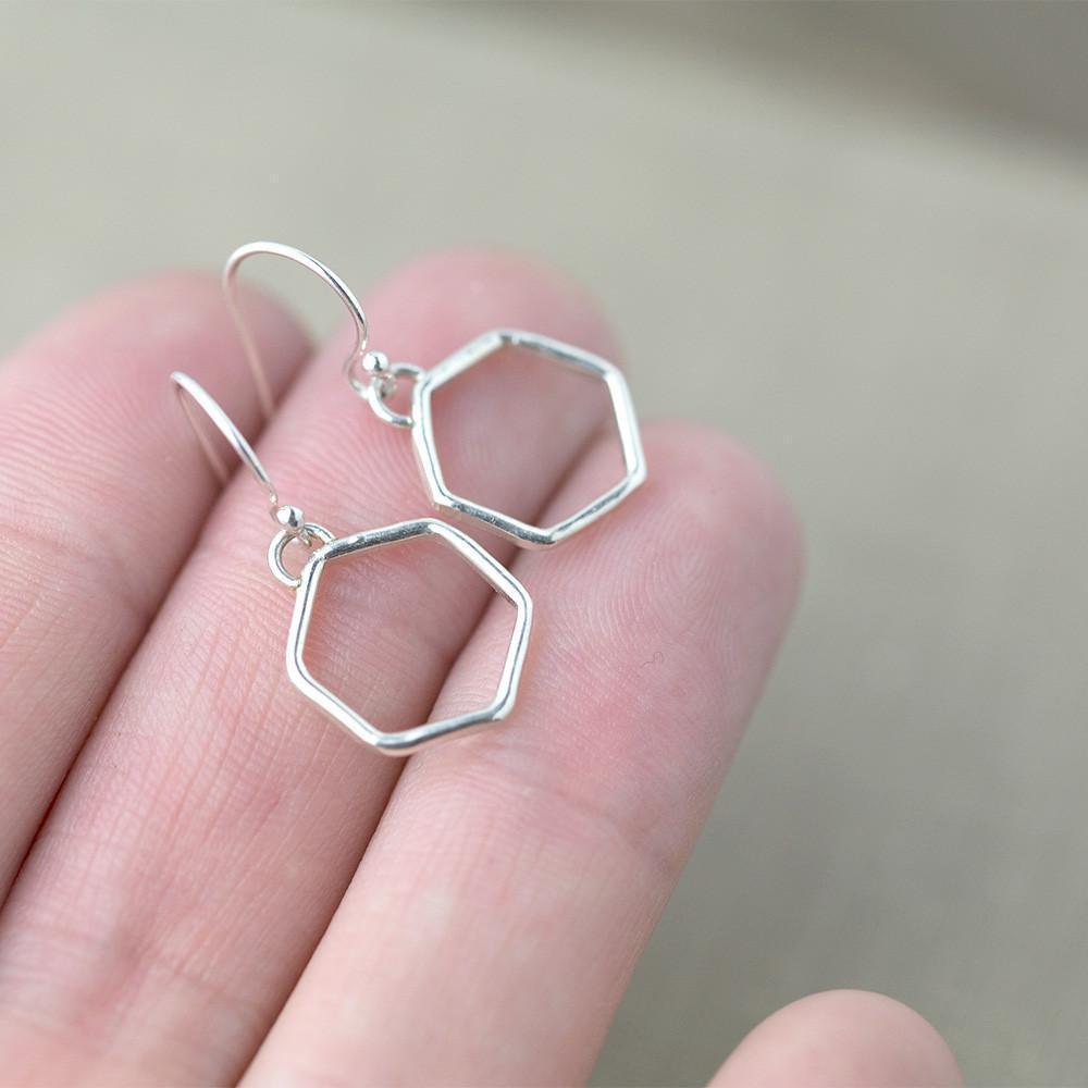 Hexagon Earrings - Handmade Jewelry by Burnish