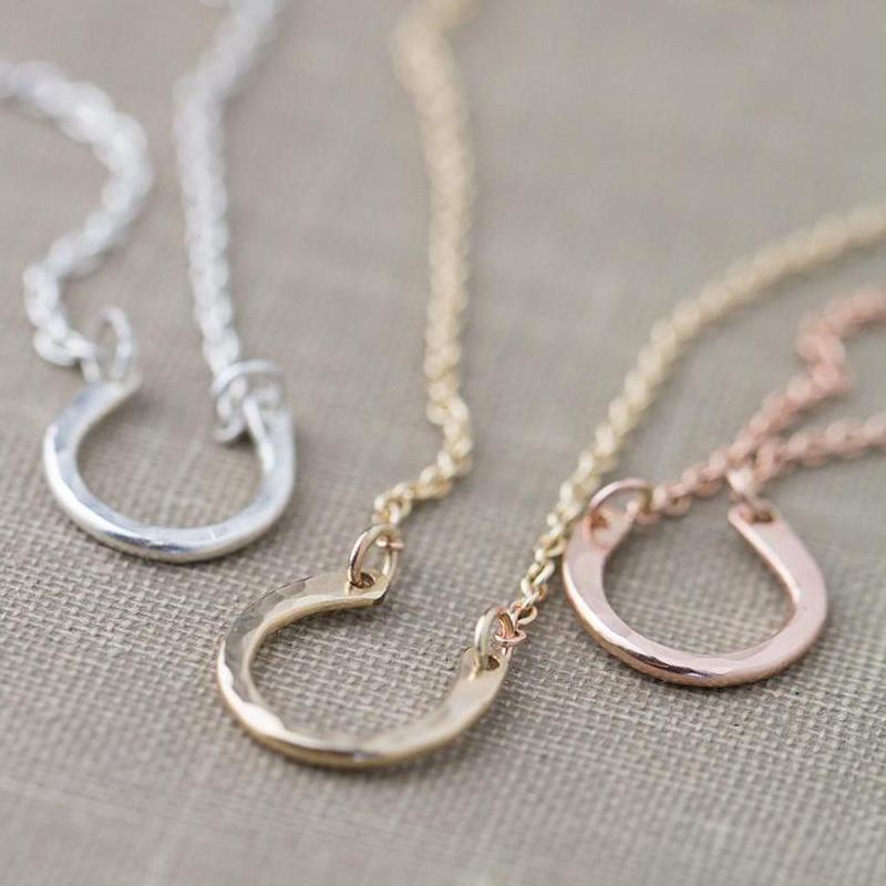 Horseshoe Lucky Charm Necklace - Handmade Jewelry by Burnish