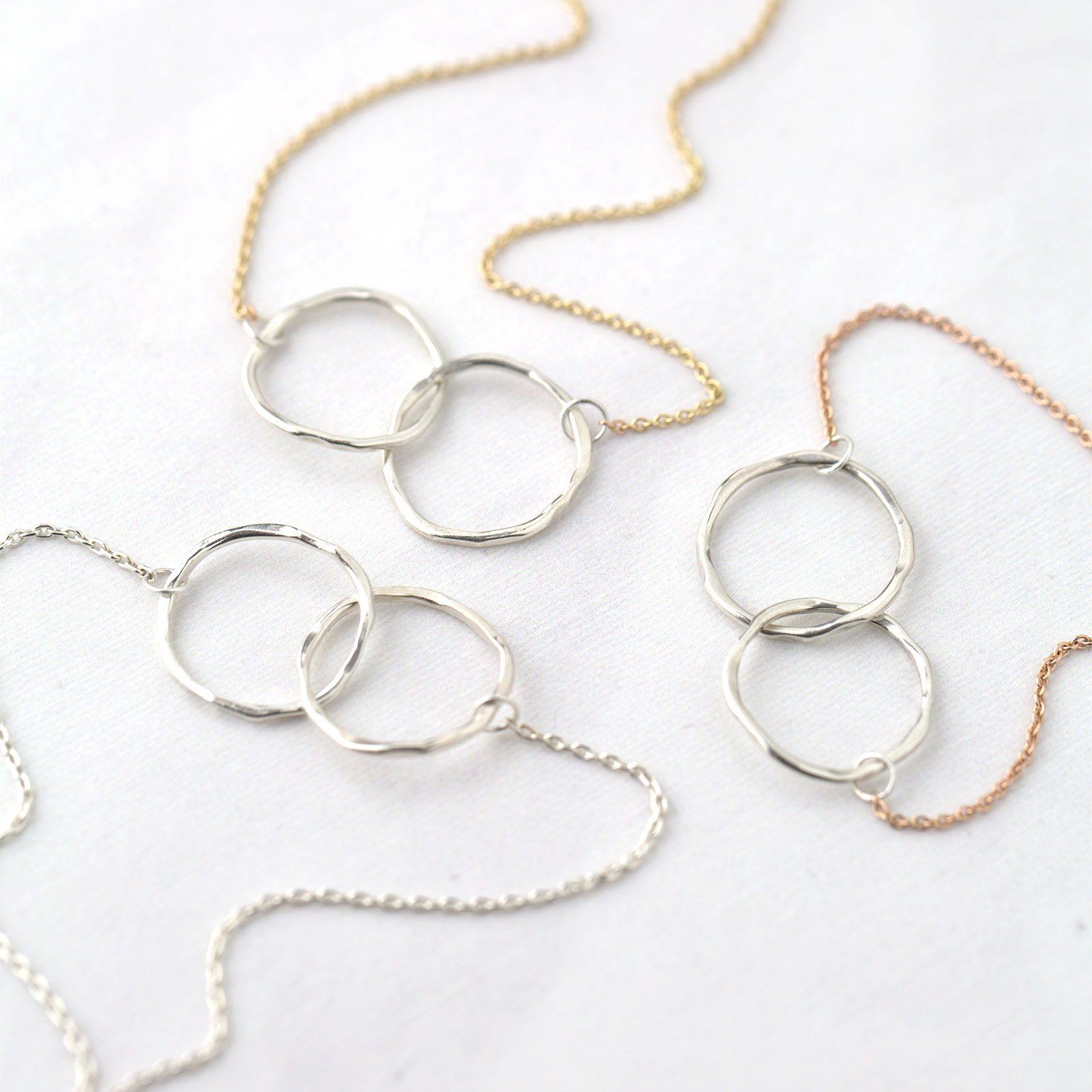 Interlinked Eternity Circles Necklace - Handmade Jewelry by Burnish