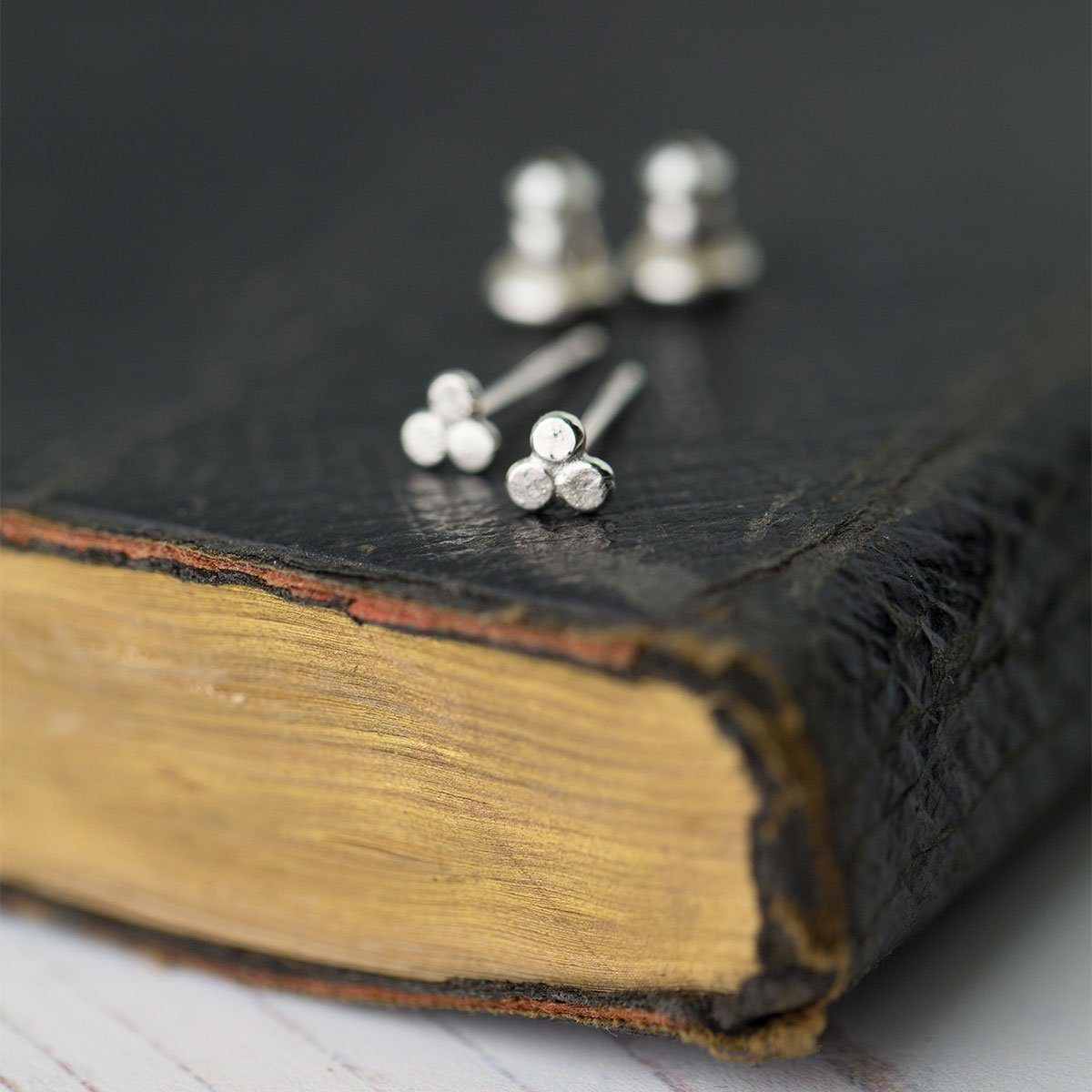 Itty Bitty Trio Dot Earrings - Handmade Jewelry by Burnish