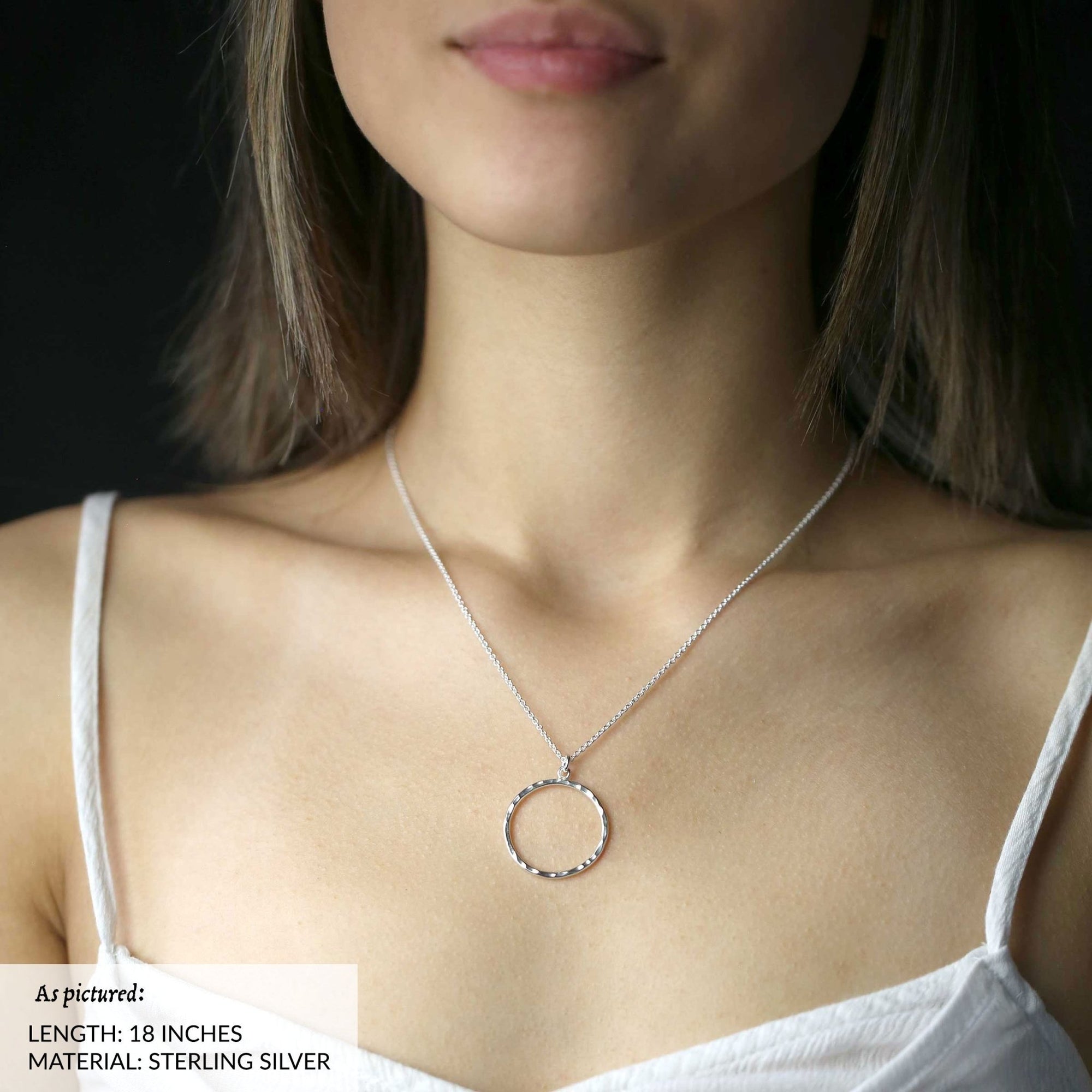 Large Hammered Circle Necklace