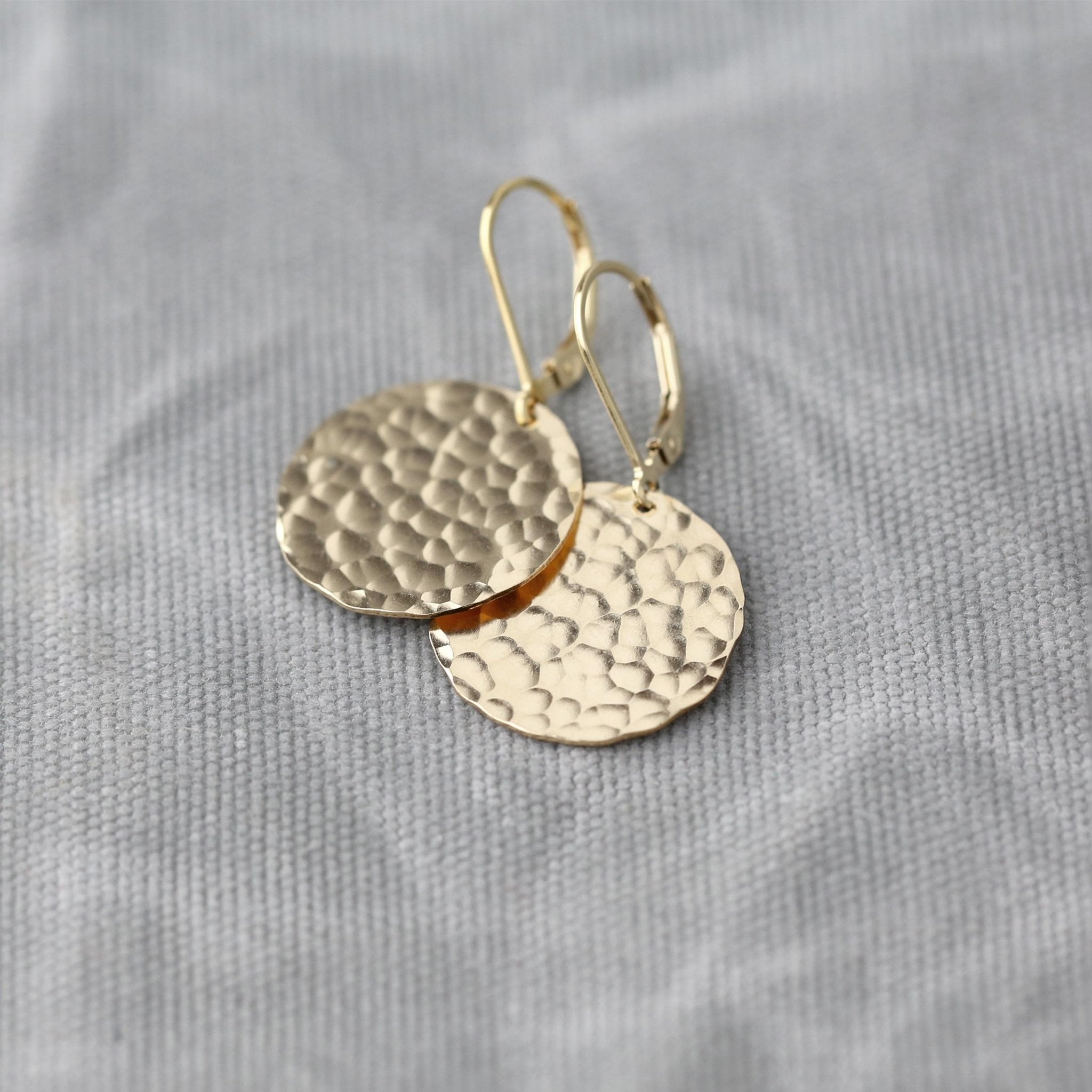 9ct gold clearance disc earrings