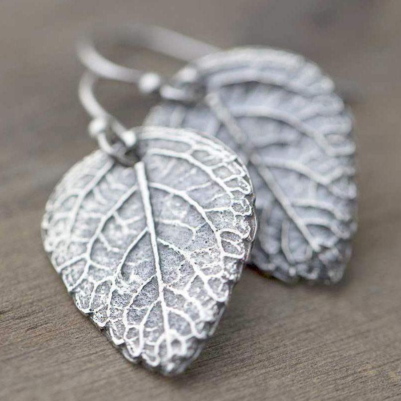 Large Leaf Earrings - Handmade Jewelry by Burnish