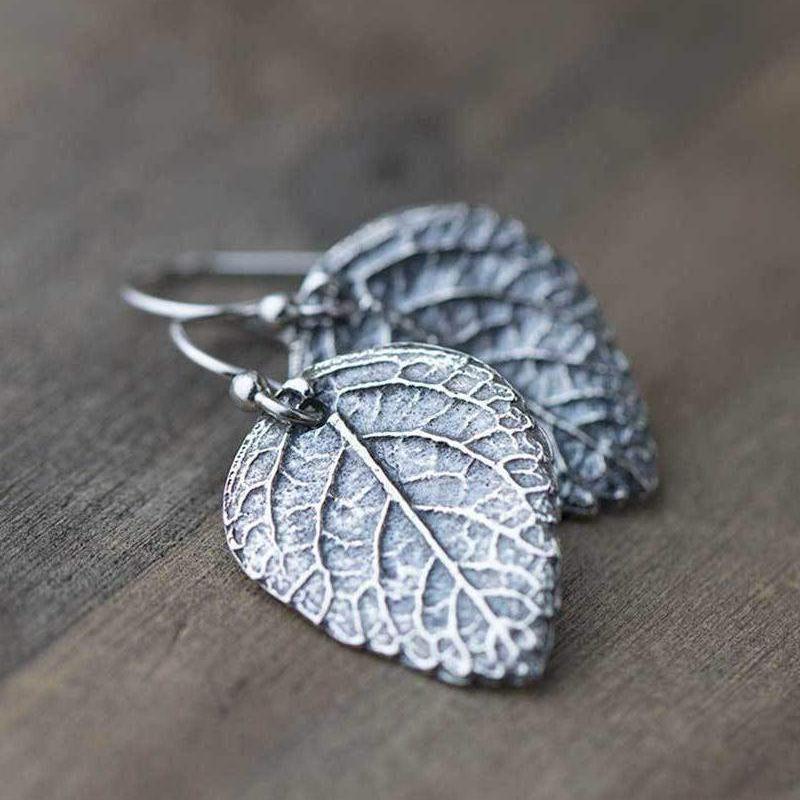 Large Leaf Earrings - Handmade Jewelry by Burnish