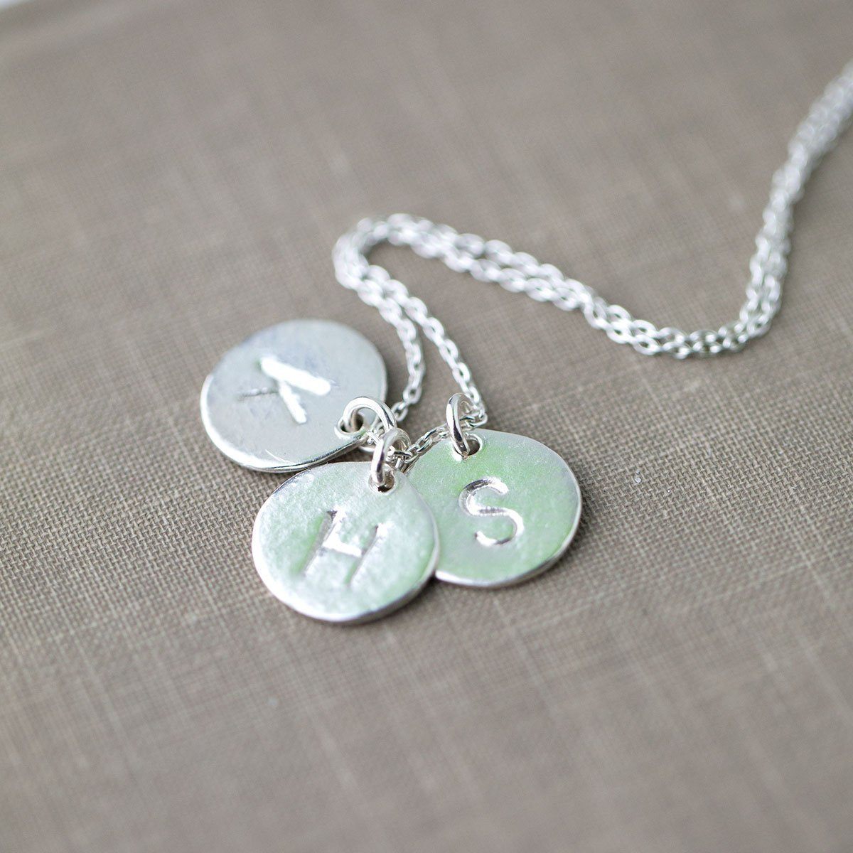 Large Monogram Disk Necklace - Handmade Jewelry by Burnish