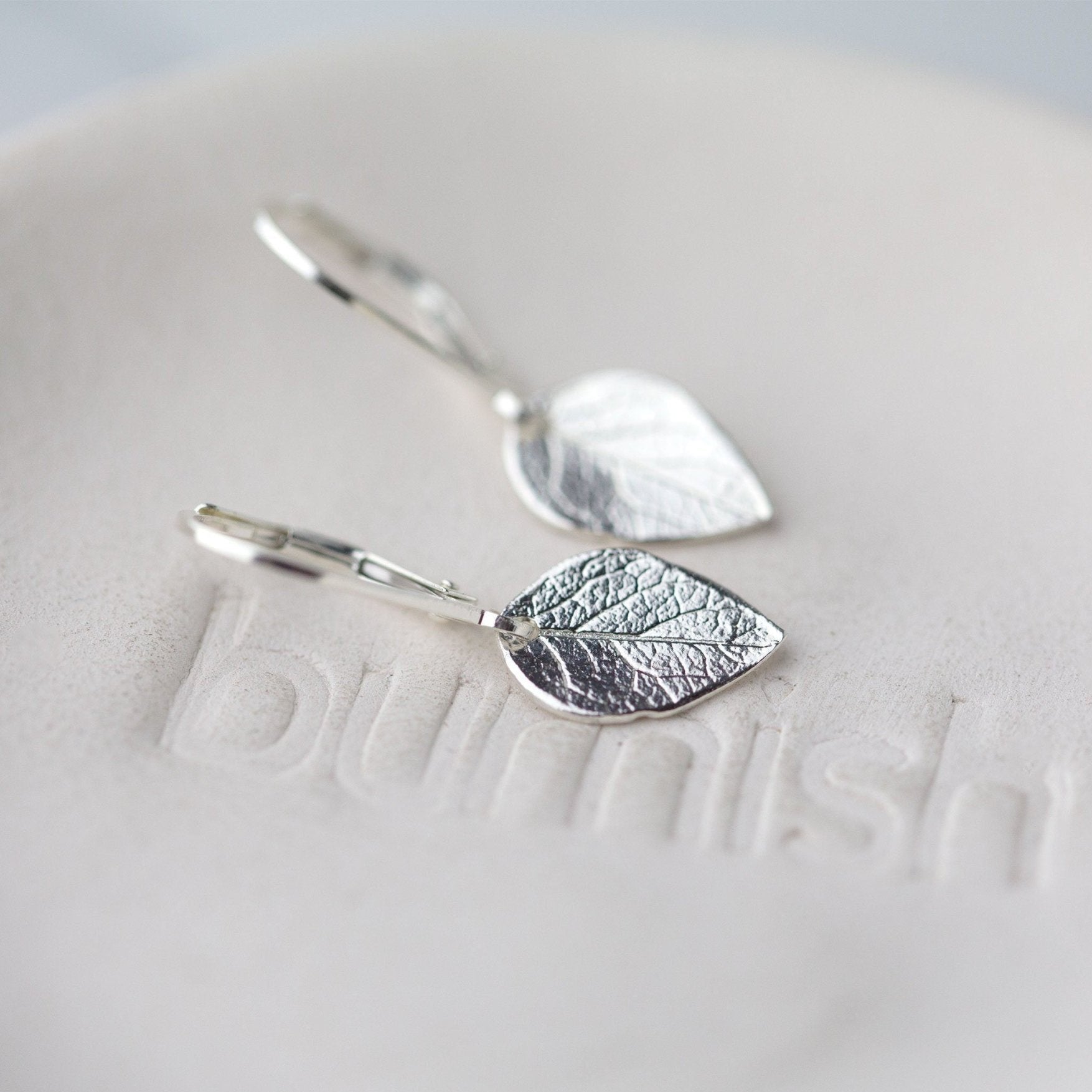 Leaf Lever - back Earrings jewelry handmade by Burnish
