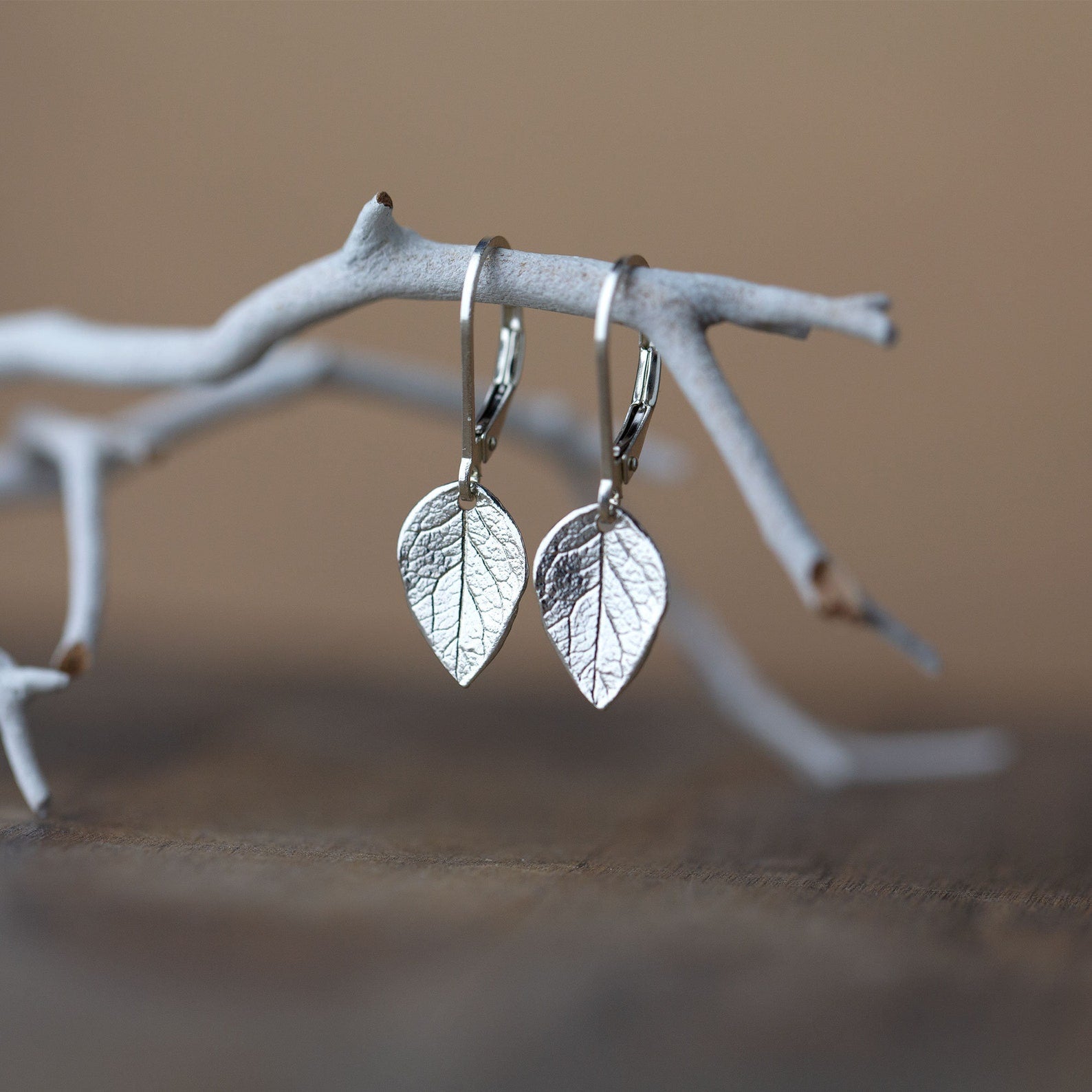 Leaf Lever-back Earrings