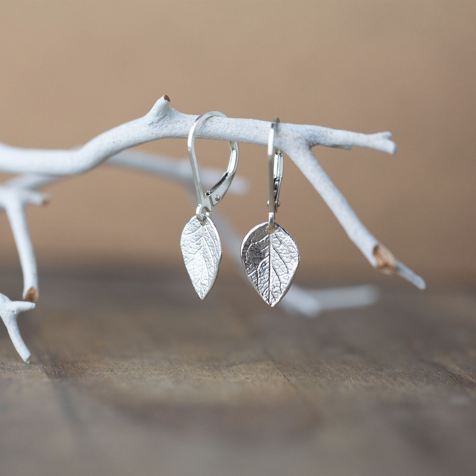 Leaf Lever-back Earrings