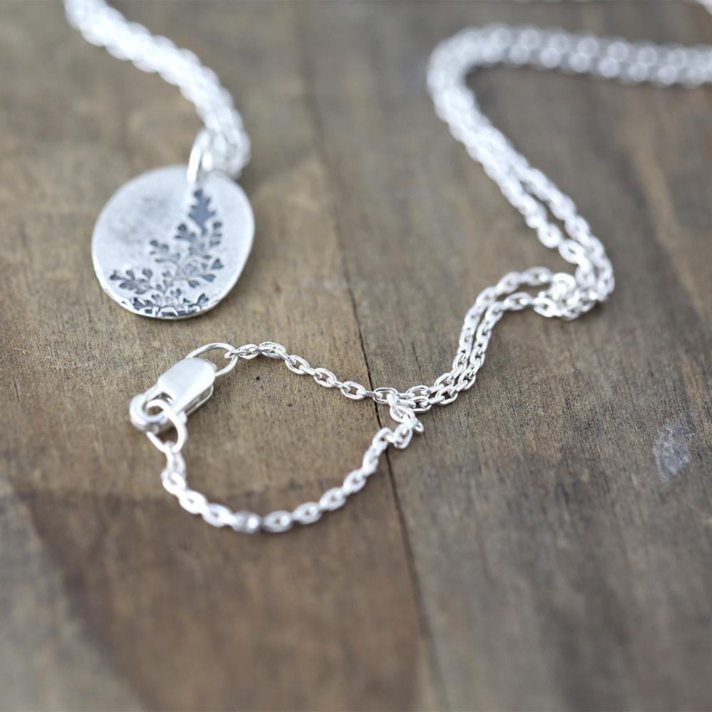 Maidenhair Fern Pendant Necklace - Handmade Jewelry by Burnish
