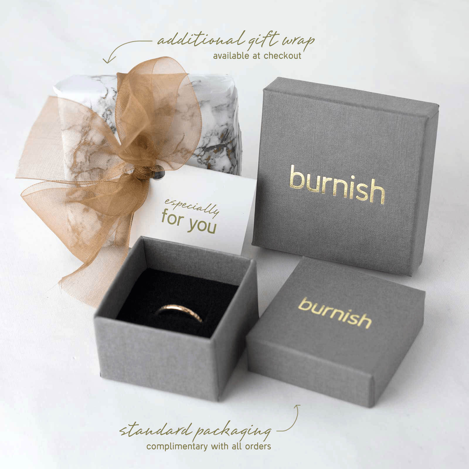 Medium Bark Ring - Gold Filled - Handmade Jewelry by Burnish