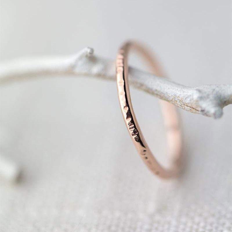 Medium Bark Ring - Rose Gold Filled - Handmade Jewelry by Burnish