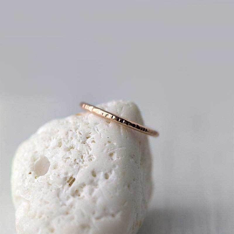 Medium Bark Ring - Rose Gold Filled - Handmade Jewelry by Burnish