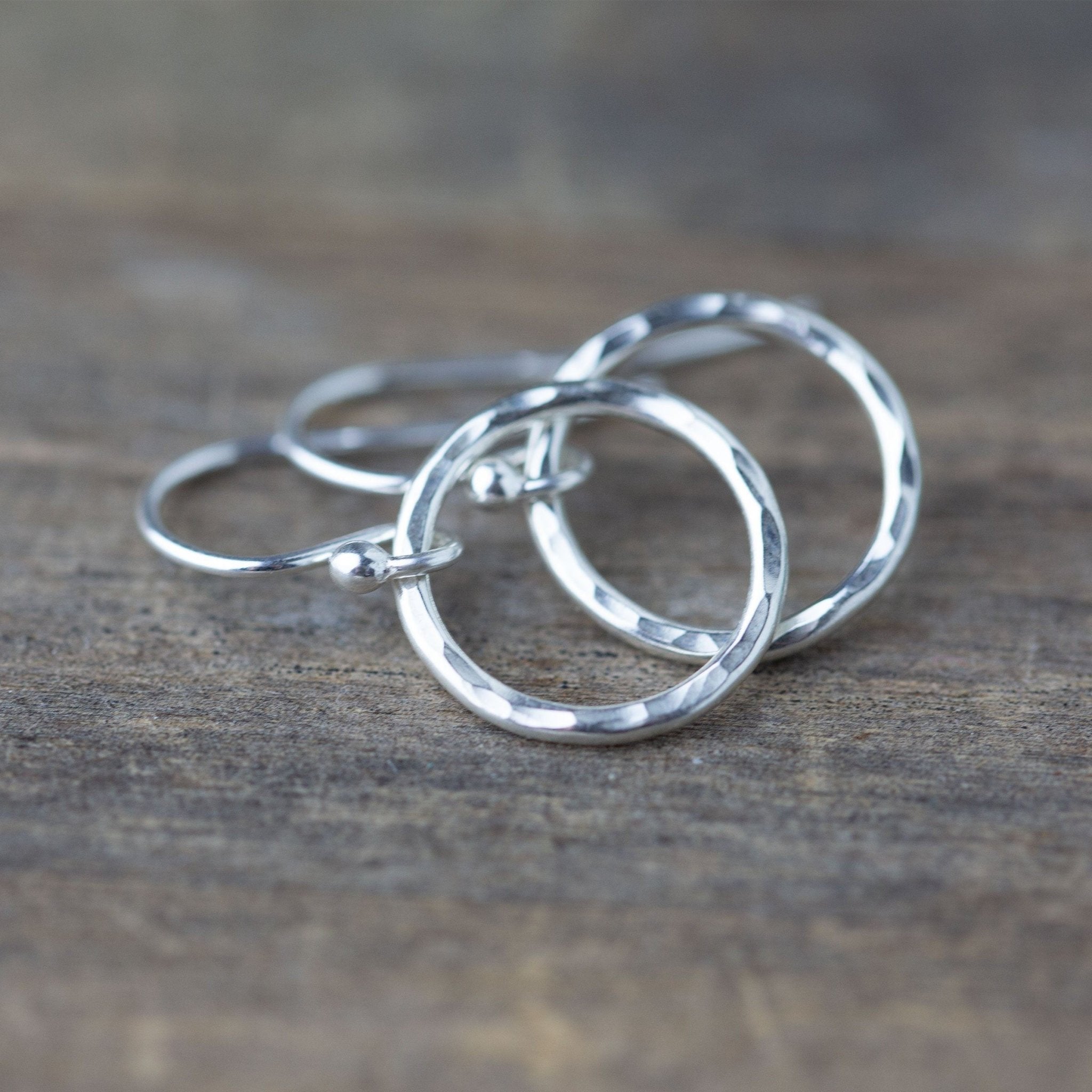 Medium Hammered Circle Earring - Handmade Jewelry by Burnish