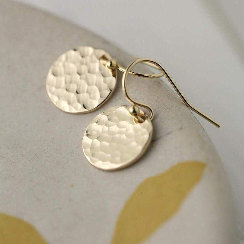 Medium Hammered Disc Earrings – Burnish