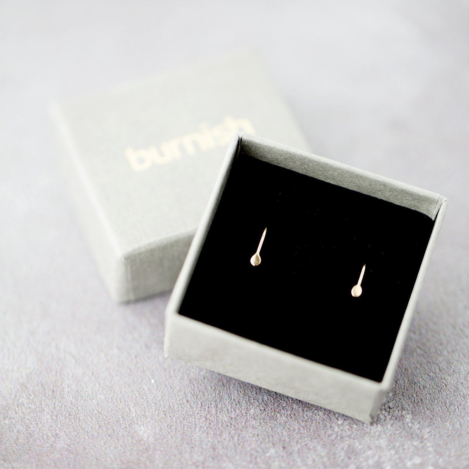 Mini Dew Drop Earrings - 14K Gold - Handmade Jewelry by Burnish