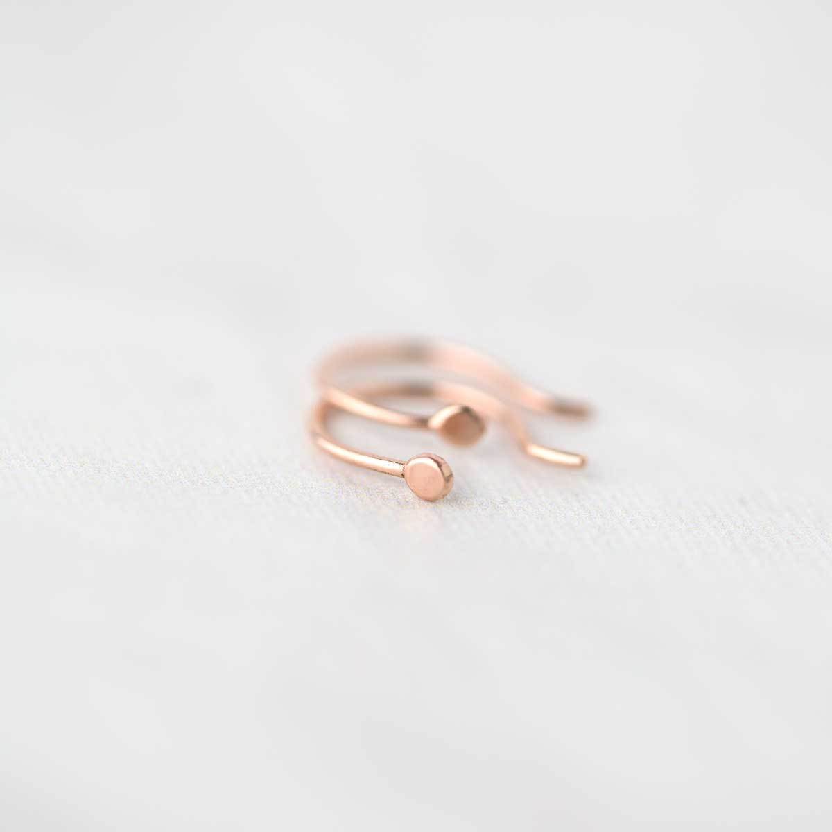 Mini Dew Drop Earrings - 14K Rose Gold - Handmade Jewelry by Burnish