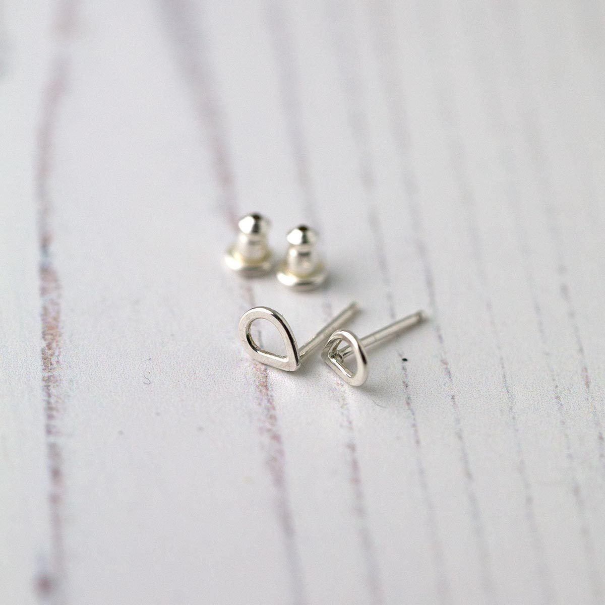 Mini Teardrop Stud Earrings - Handmade Jewelry by Burnish