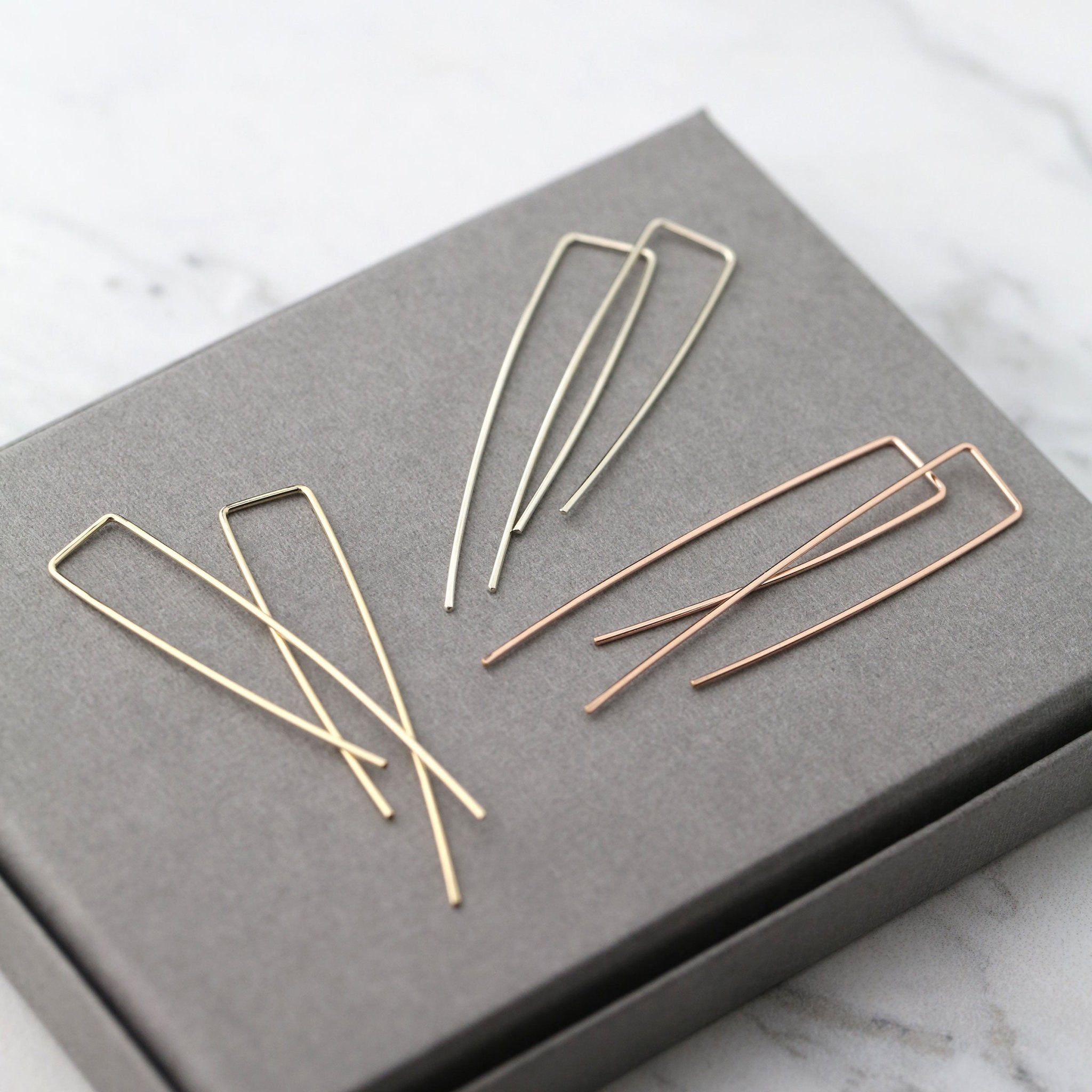 Minimal Wire Architectural Earrings