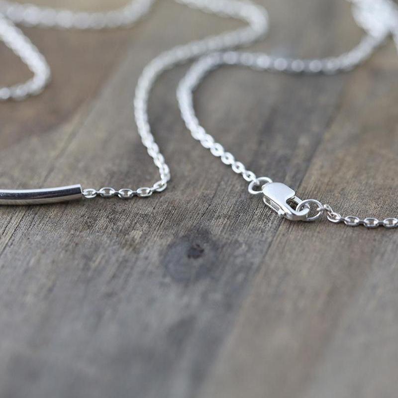 Minimalist Curved Bar Necklace - Handmade Jewelry by Burnish