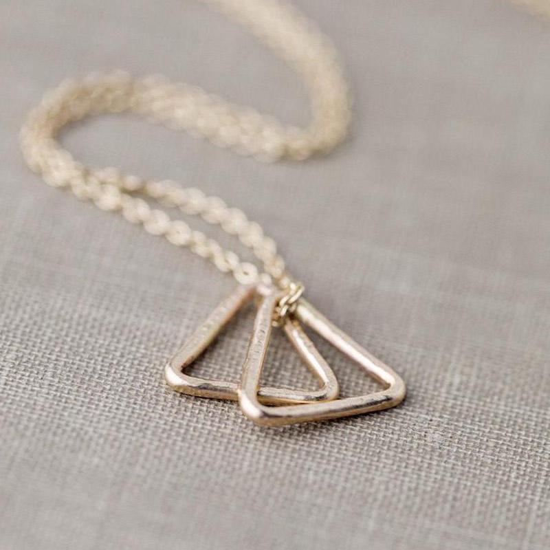 Minimalist Triangle Necklace - Handmade Jewelry by Burnish