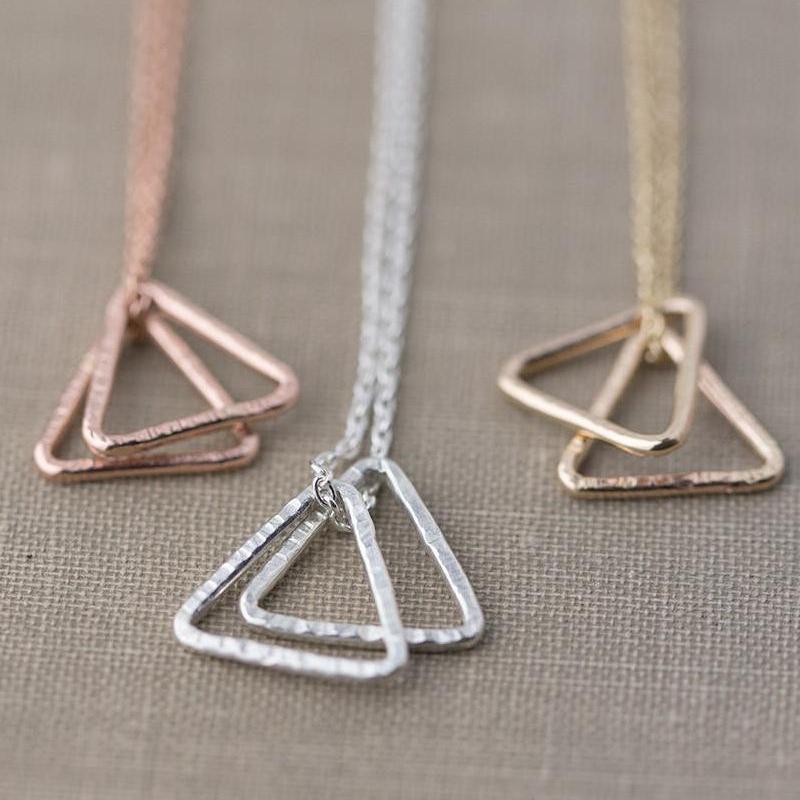 Minimalist Triangle Necklace - Handmade Jewelry by Burnish