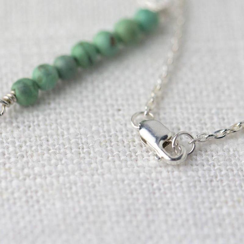 Natural Green Turquoise Bar Necklace - Handmade Jewelry by Burnish