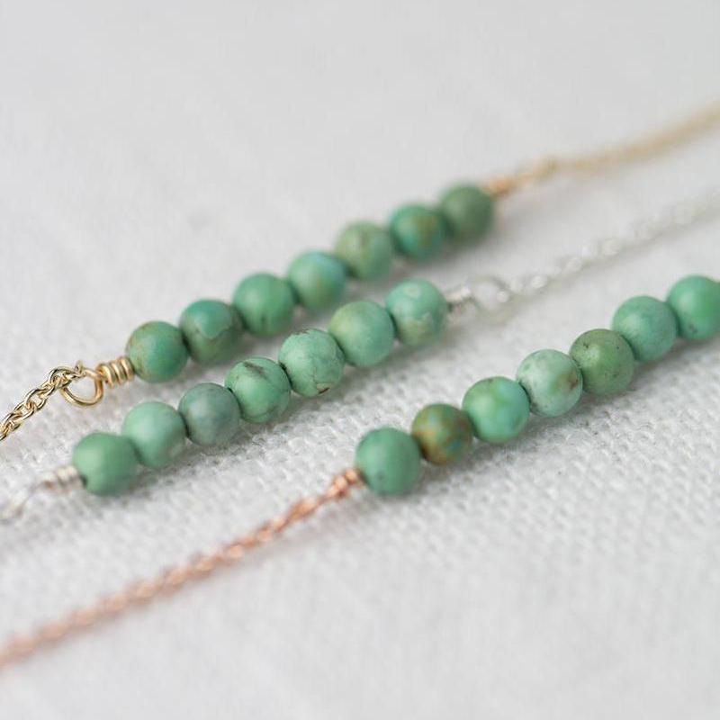 Natural Green Turquoise Bar Necklace - Handmade Jewelry by Burnish