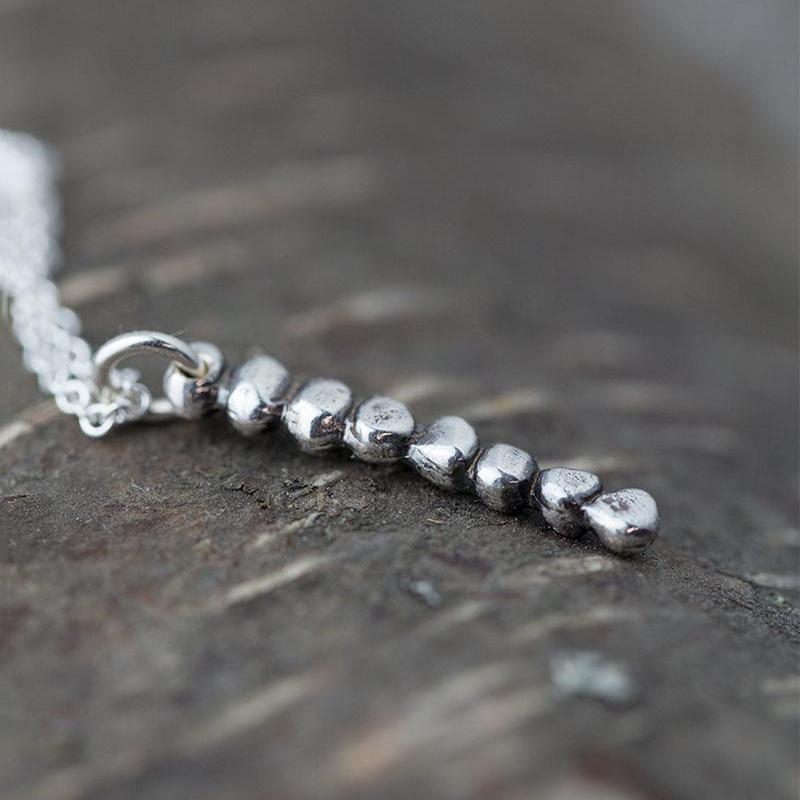 Nuggets Bar Necklace in Sterling Silver - Handmade Jewelry by Burnish