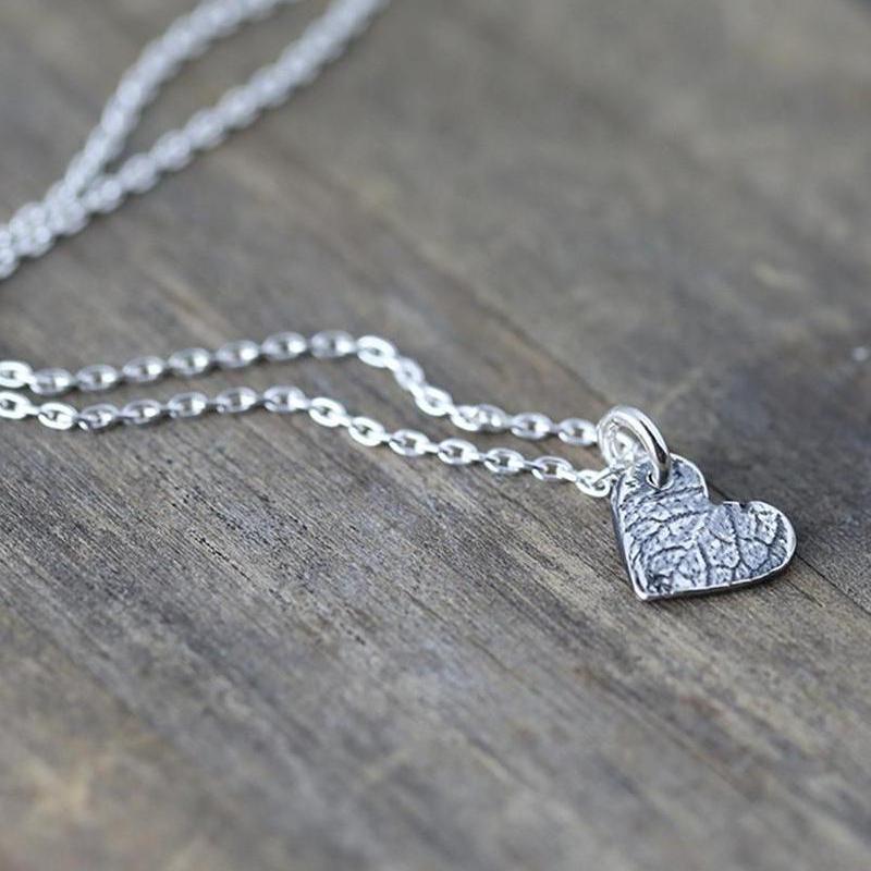 ONLY 1 - Leaf Heart Necklace - Handmade Jewelry by Burnish