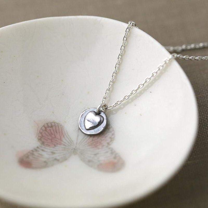 ONLY 1 - Mini Heart Necklace - Handmade Jewelry by Burnish