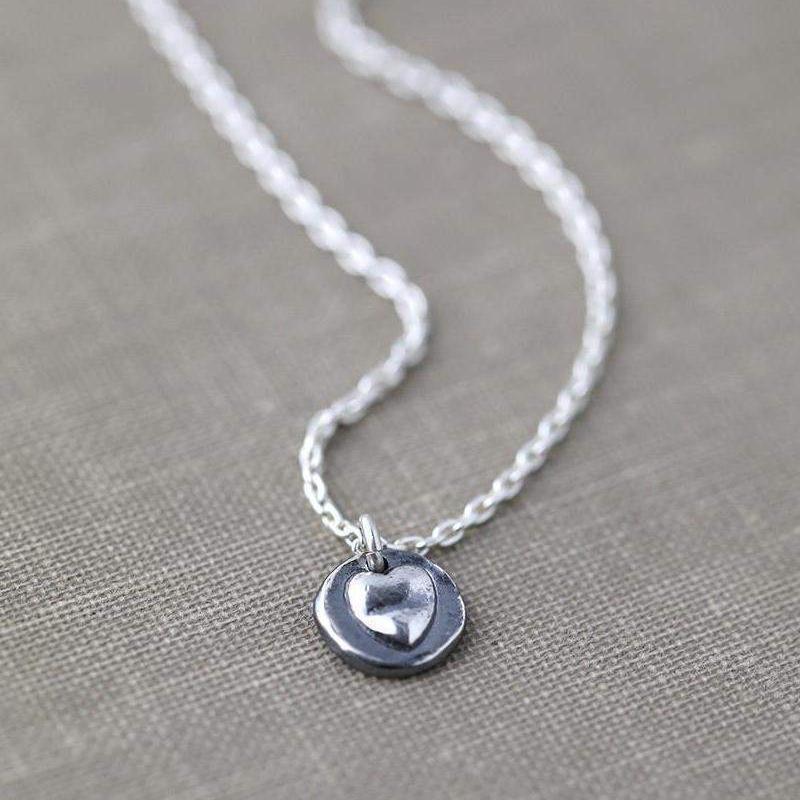 ONLY 1 - Mini Heart Necklace - Handmade Jewelry by Burnish