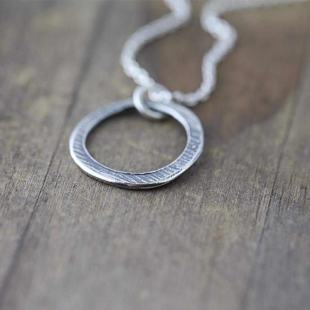 ONLY 1 - Rustic Circle Necklace - Handmade Jewelry by Burnish