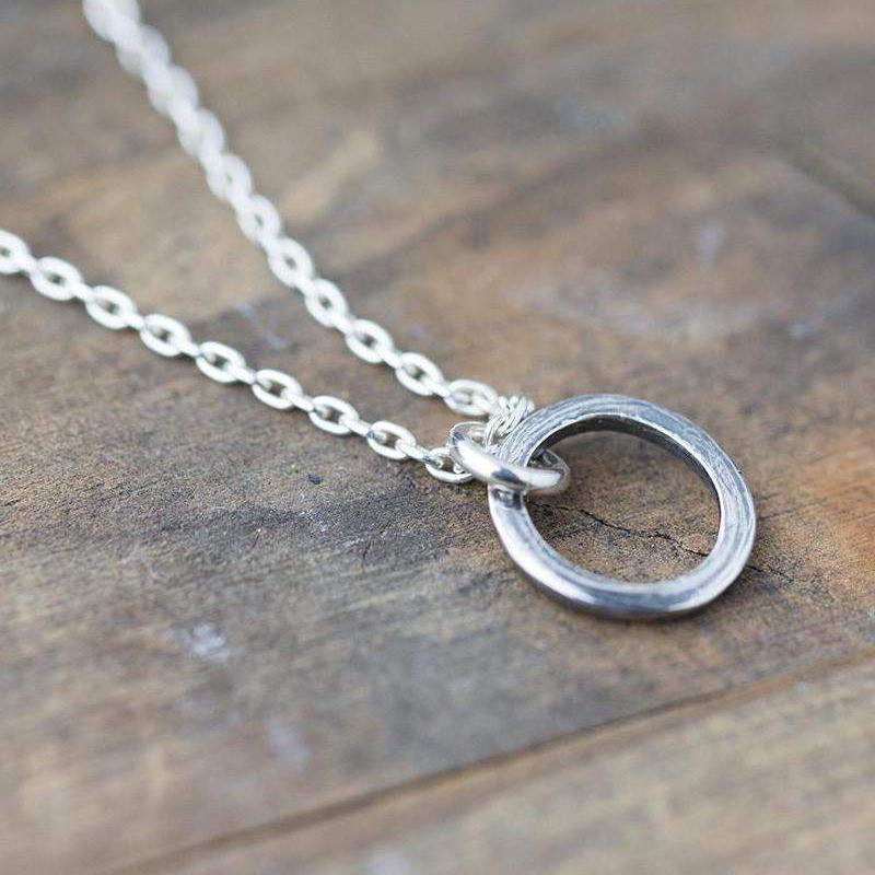 ONLY 1 - Simple Circle Necklace - Handmade Jewelry by Burnish