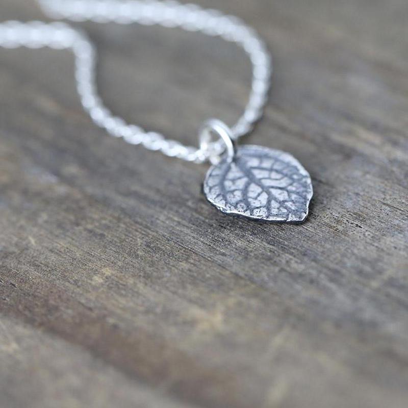 ONLY 1 - Small Leaf Necklace - Handmade Jewelry by Burnish