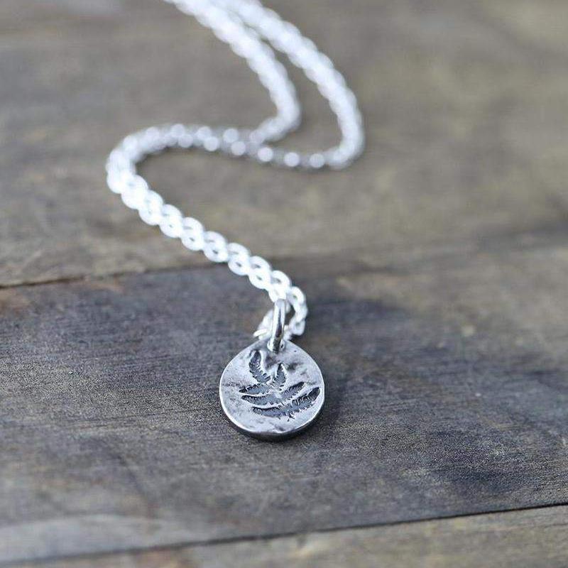ONLY 1 - Tiny Fern Leaf Necklace - Handmade Jewelry by Burnish