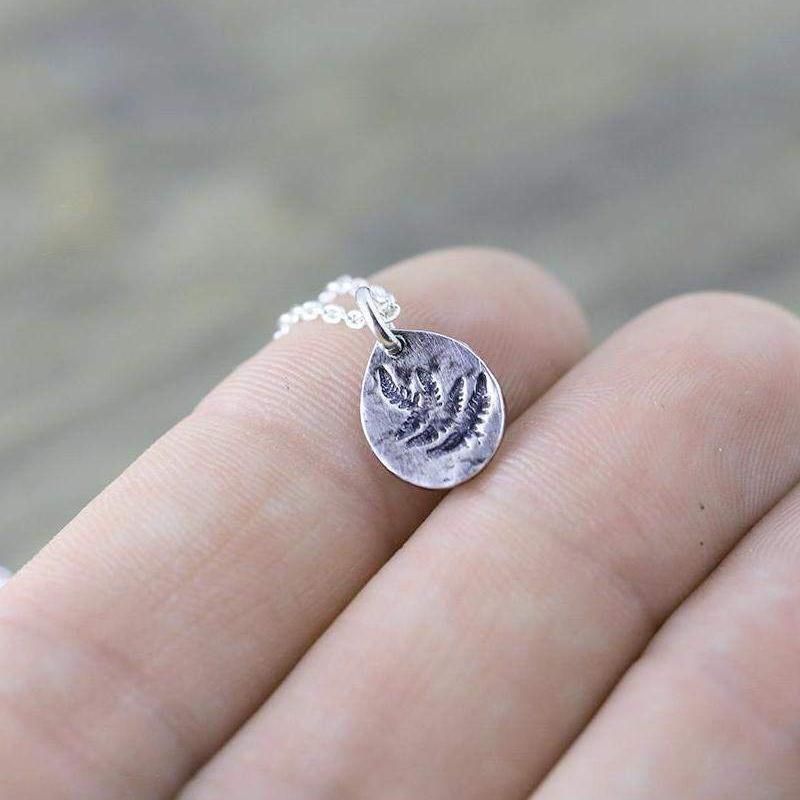 ONLY 1 - Tiny Fern Leaf Necklace - Handmade Jewelry by Burnish