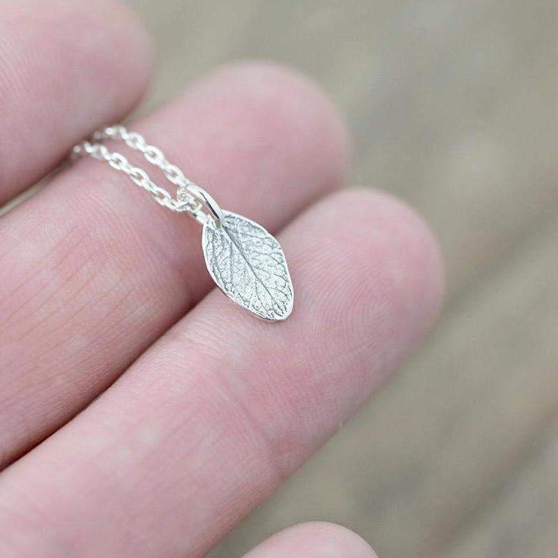 ONLY 1 - Tiny Leaf Necklace - Handmade Jewelry by Burnish