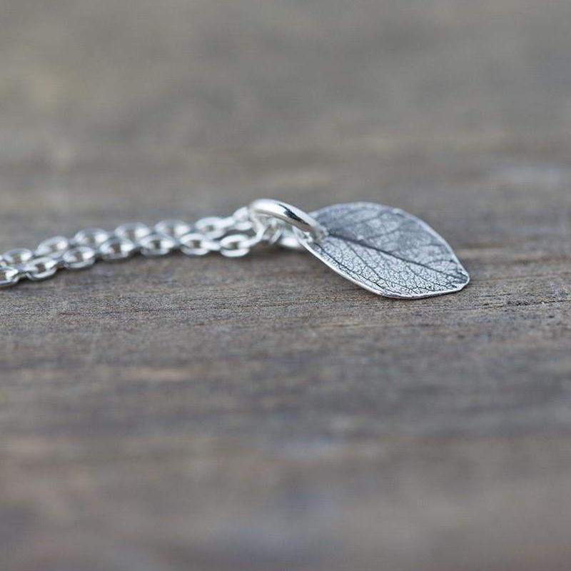 ONLY 1 - Tiny Leaf Necklace - Handmade Jewelry by Burnish