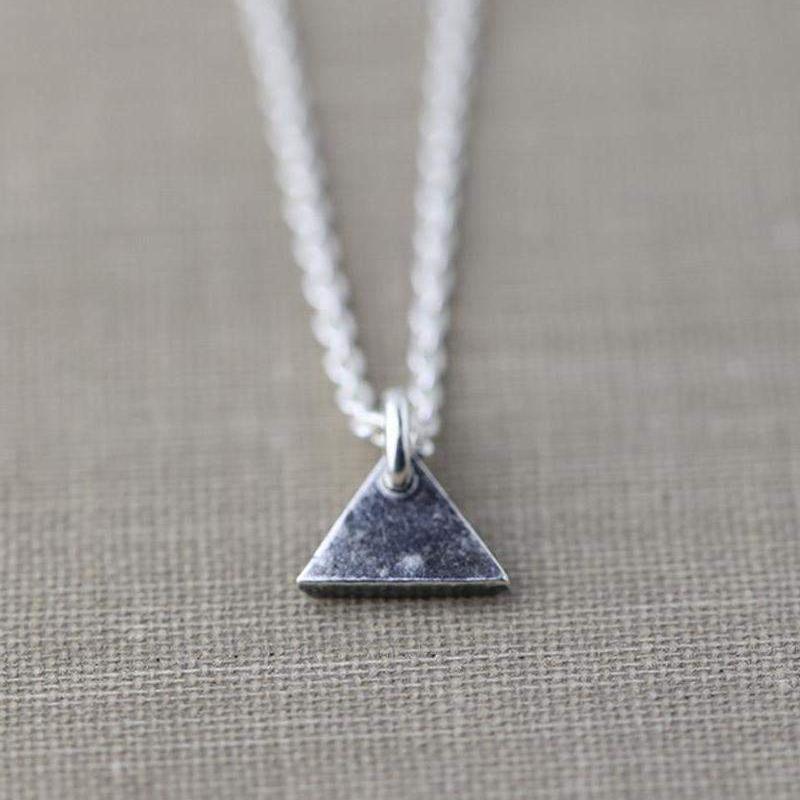 ONLY 1 - Tiny Triangle Necklace - Handmade Jewelry by Burnish