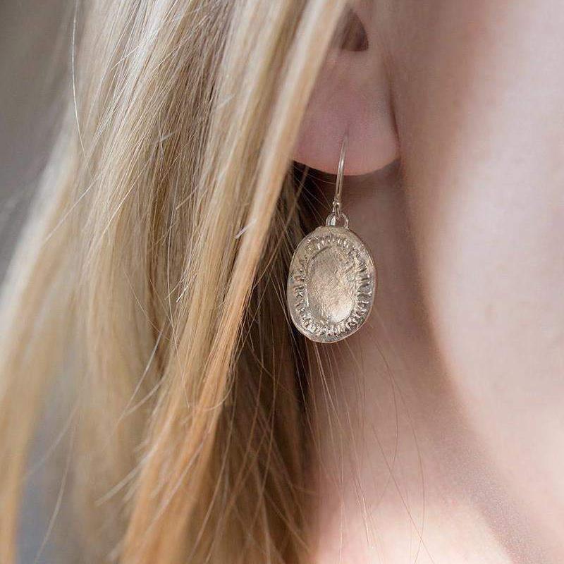 Organic Medallion Earrings - Handmade Jewelry by Burnish