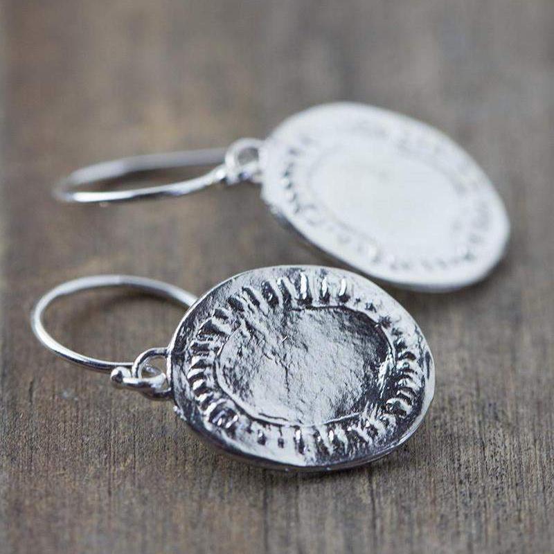 Organic Medallion Earrings - Handmade Jewelry by Burnish