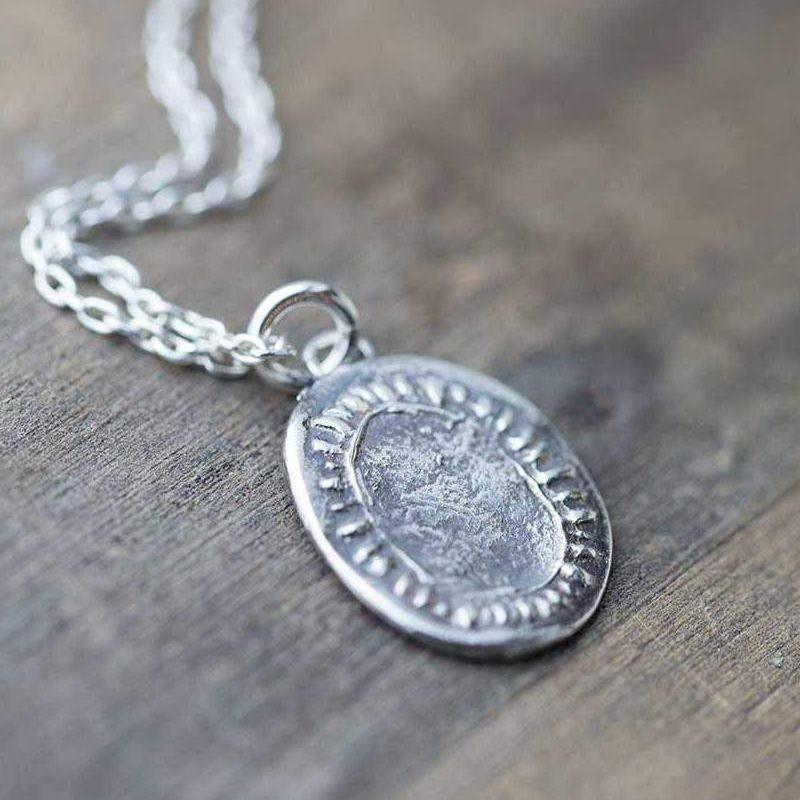 Organic Medallion Necklace - Handmade Jewelry by Burnish