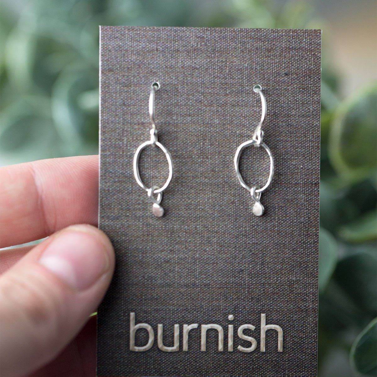 Oval Sequin Dangle Earrings - Handmade Jewelry by Burnish