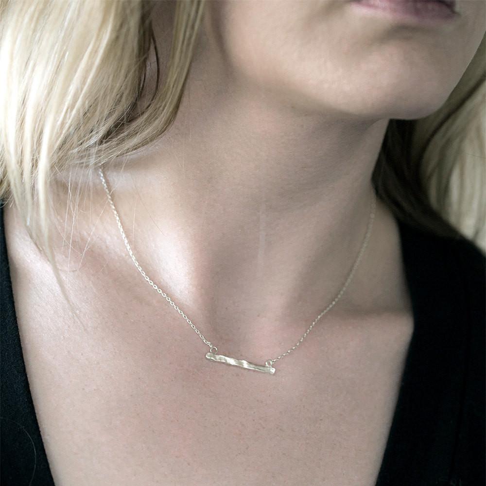 Ripple Bar Necklace - Handmade Jewelry by Burnish