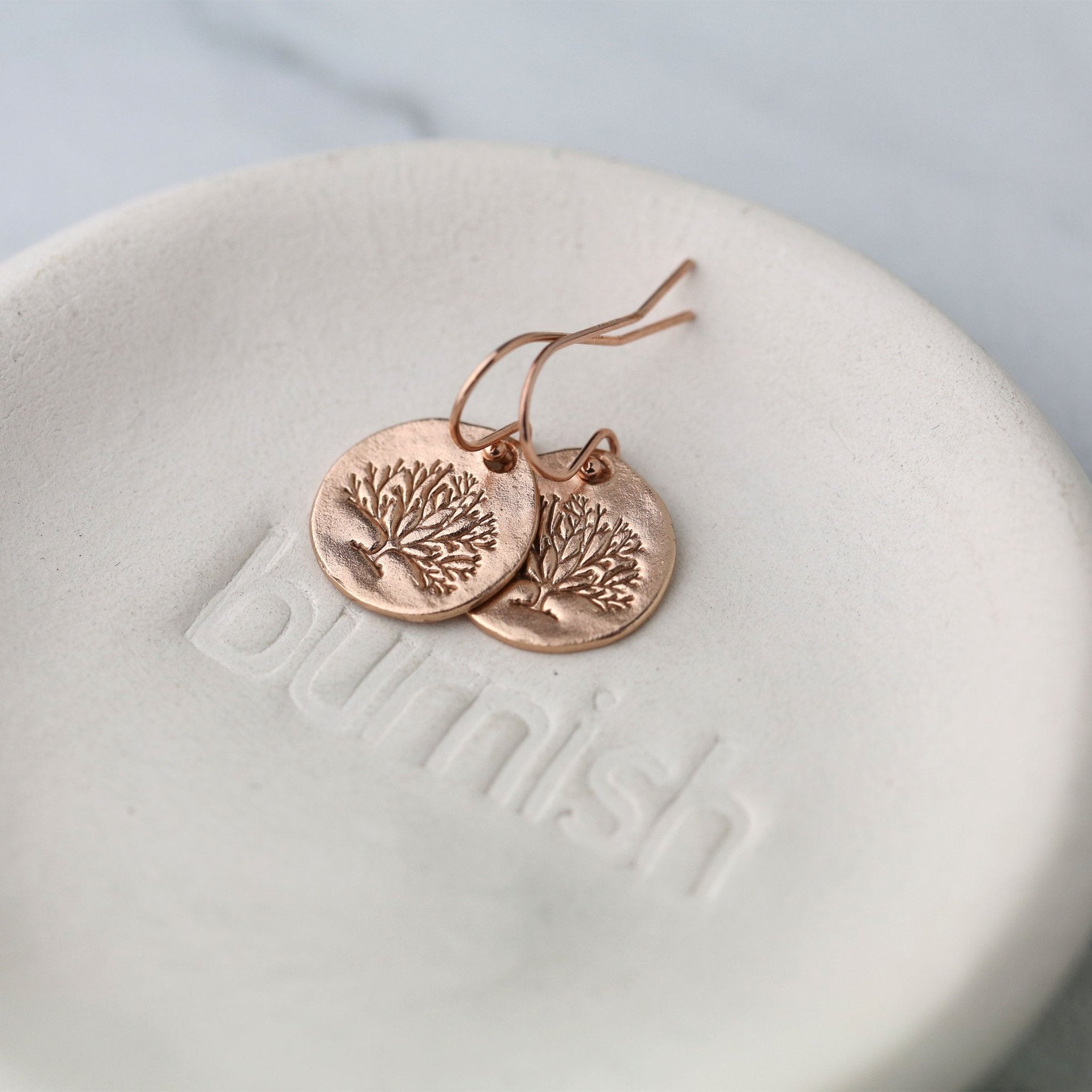 Rose Gold Tree of Life Earrings