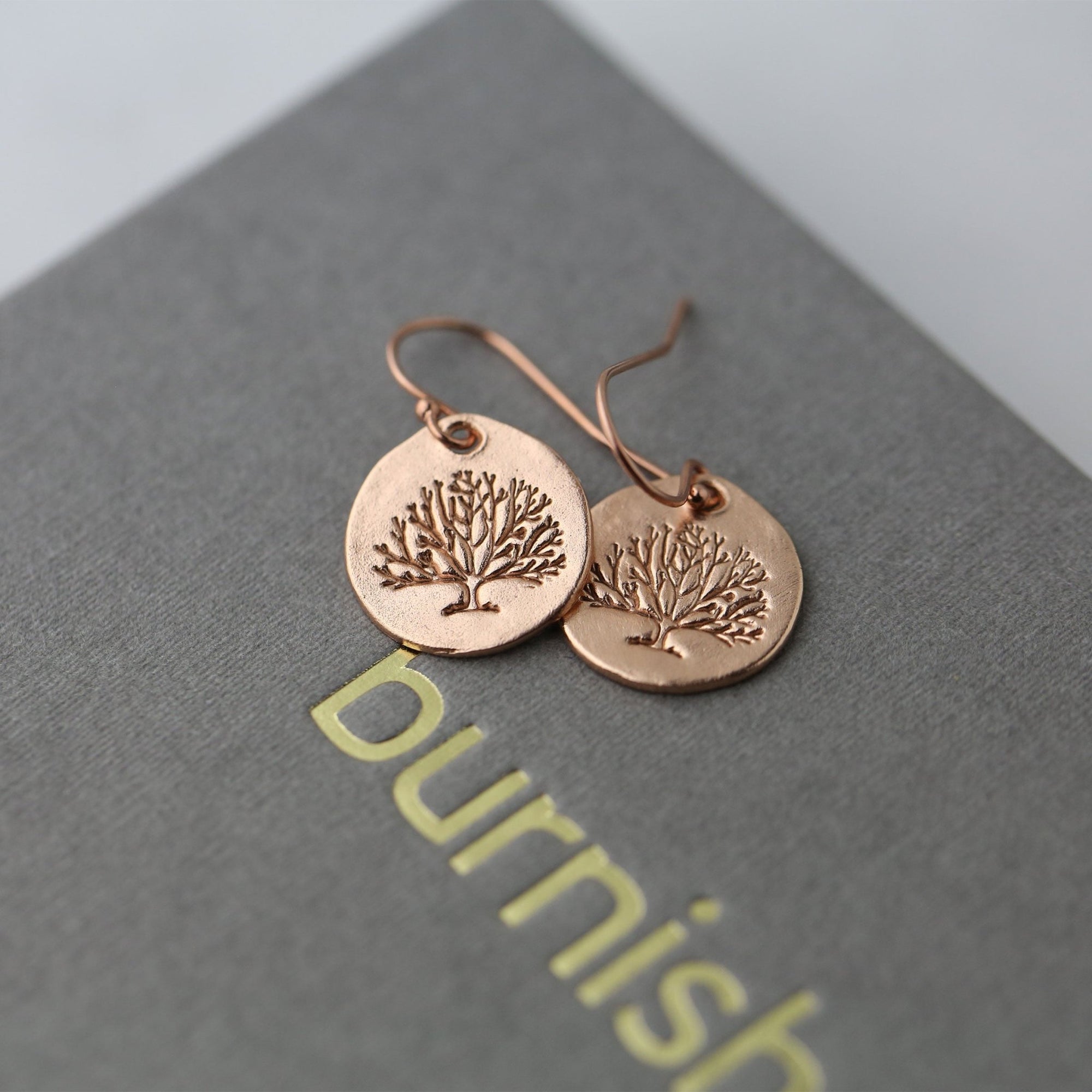 Rose Gold Tree of Life Earrings