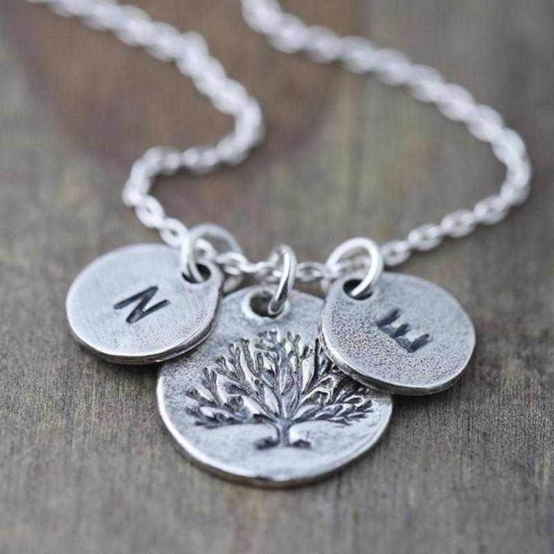 Rustic Family Tree Necklace - Handmade Jewelry by Burnish